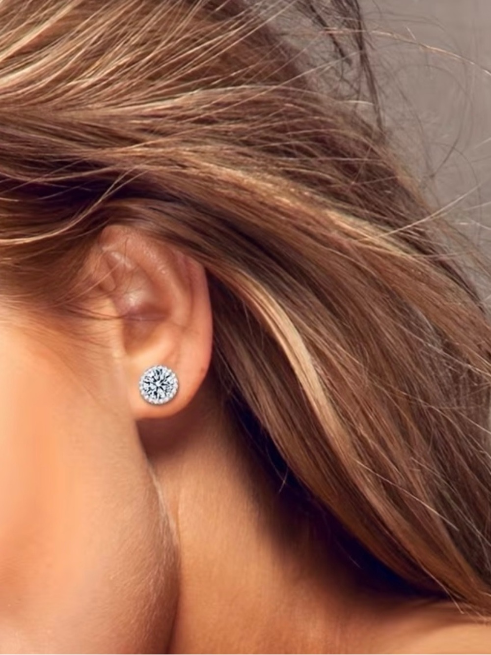 Everlasting Halo Earrings | Clear CZ 8mm Stone S925